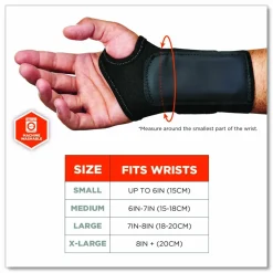ergodyne ProFlex 4000 Single Strap Wrist Support, X-Large, Fits Right-Hand, Black