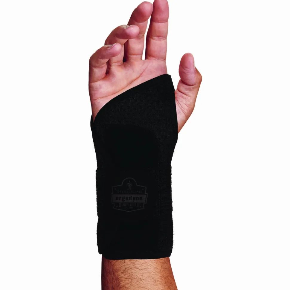 ergodyne ProFlex 4005 Wrist Brace Support with Single Strap, X-Large, Fits Right Hand, Black