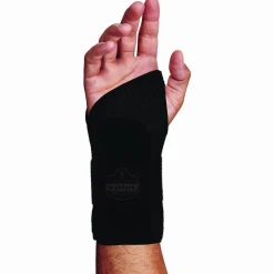 ergodyne ProFlex 4005 Wrist Brace Support with Single Strap, Large, Fits Right Hand, Black