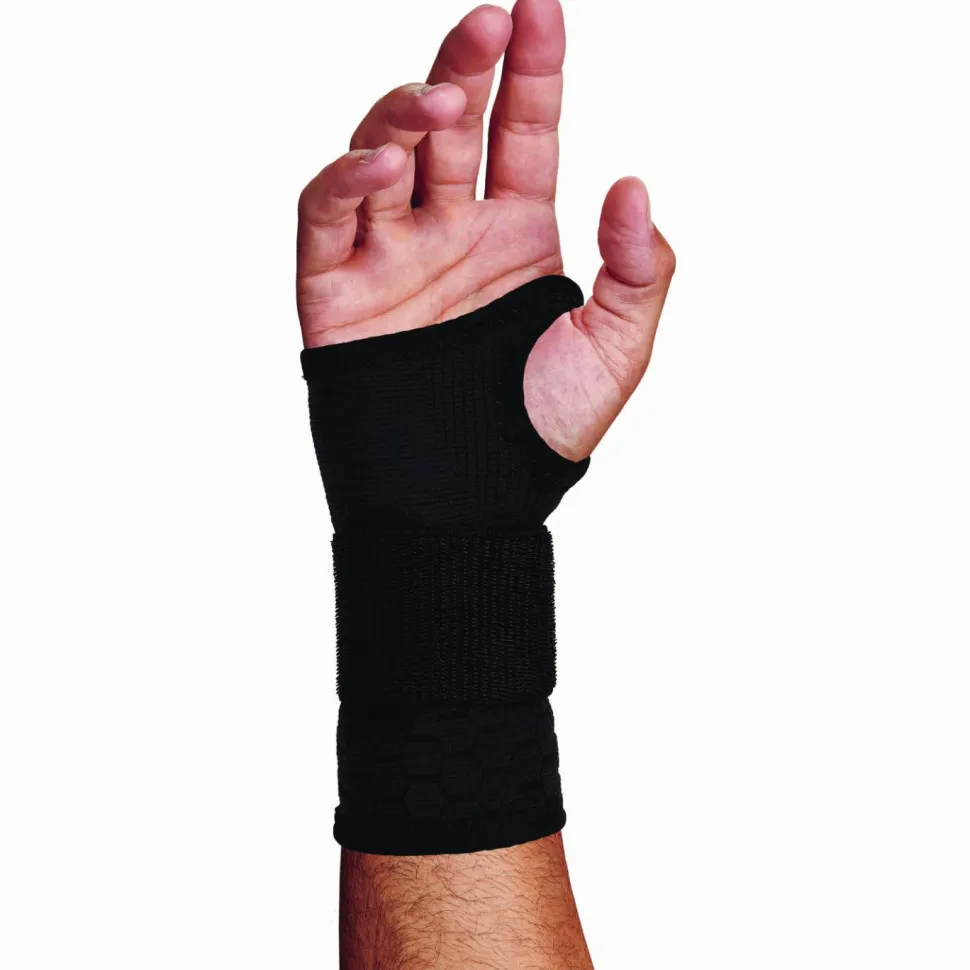 ergodyne ProFlex 680 Wrist Support Sleeve with Single Strap, Medium, Fits Left Hand/Right Hand, Black