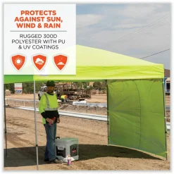 ergodyne Shax 6098 Pop-Up Tent Sidewall, Single Skin, 10 ft x 10 ft, Polyester, Blue