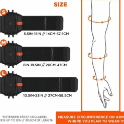 ergodyne Squids 5545 Arm and Wrist Scanner Mount, Medium, 7 x 8.5 x 1.5, Elastic, Black