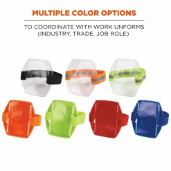 ergodyne Squids 3386 Arm Band ID/Badge Holder, Vertical, Hi-Vis Orange, 3.75 x 4.25 Holder, 2.5 x 4 Insert, 10/Pack