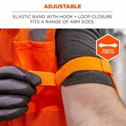 ergodyne Squids 3386 Arm Band ID/Badge Holder, Vertical, Hi-Vis Orange, 3.75 x 4.25 Holder, 2.5 x 4 Insert, 10/Pack