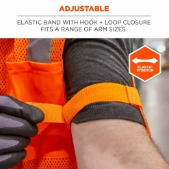 ergodyne Squids 3386 Arm Band ID/Badge Holder, Vertical, Orange, 3.75 x 4.25 Holder, 2.5 x 4 Insert, 10/Pack