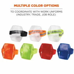 ergodyne Squids 3386 Arm Band ID/Badge Holder, Vertical, Hi-Vis Lime, 3.75 x 4.25 Holder, 2.5 x 4 Insert, 10/Pack