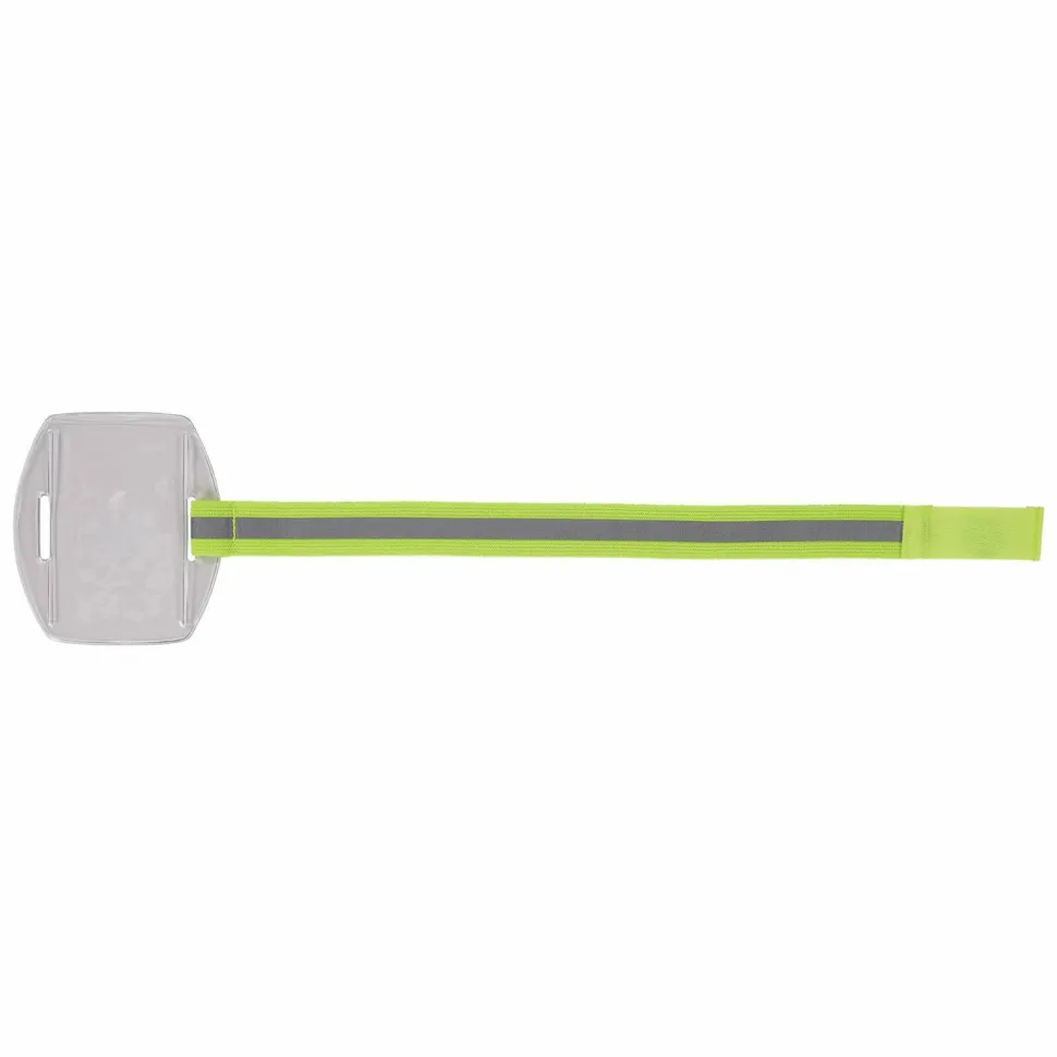 ergodyne Squids 3386 Arm Band ID/Badge Holder, Vertical, Hi-Vis Lime, 3.75 x 4.25 Holder, 2.5 x 4 Insert, 10/Pack