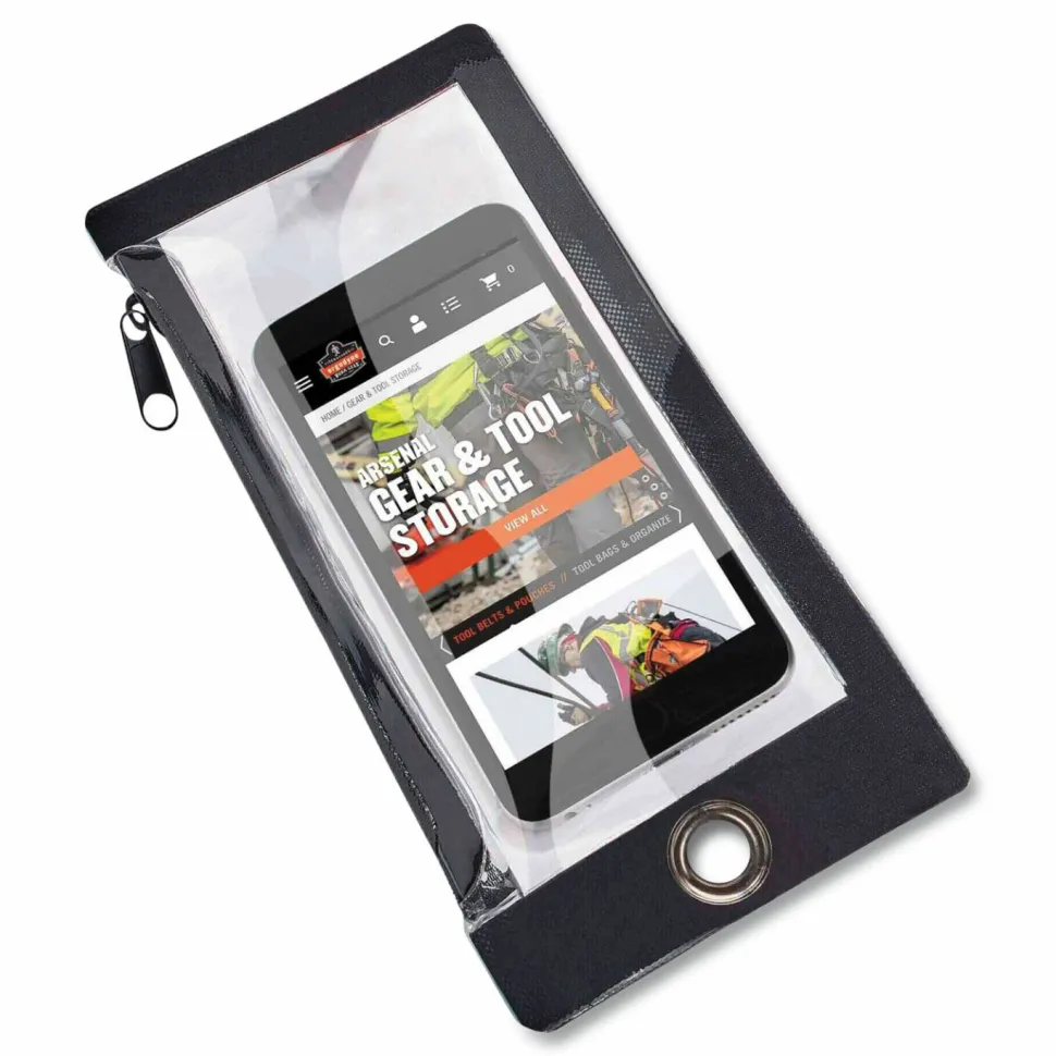 ergodyne Squids 3760 Phone Pouch + Trap for Plus Size Phones, Clear/Black