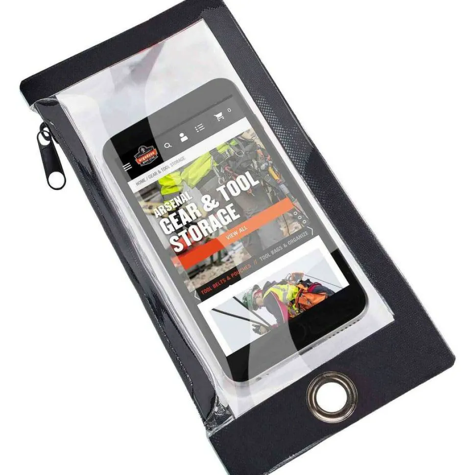 ergodyne Squids 3760 Phone Pouch + Trap for Plus Size Phones, Clear/Black