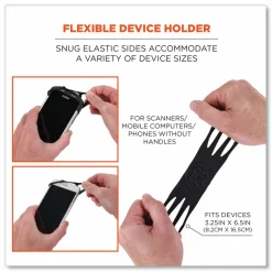 ergodyne Squids 5547 Scanner Wrist Mount Holder, 4 x 5 x 0.5, Plastic, Black