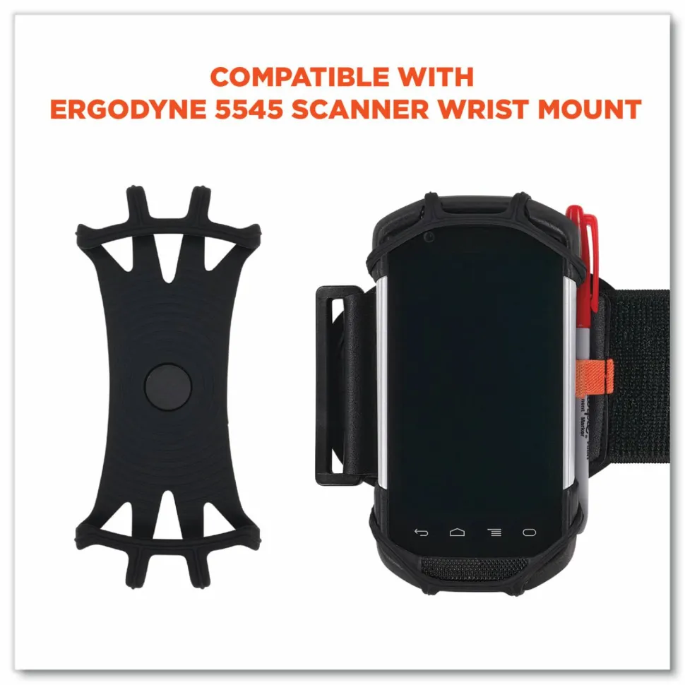 ergodyne Squids 5547 Scanner Wrist Mount Holder, 4 x 5 x 0.5, Plastic, Black