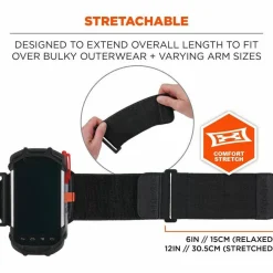 ergodyne Squids 5546 Scanner Wrist Mount Extender Strap, 4 x 5 x 0.5, Elastic, Black