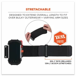 ergodyne Squids 5546 Scanner Wrist Mount Extender Strap, 4 x 5 x 0.5, Elastic, Black