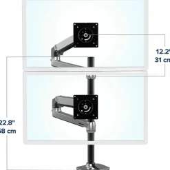 Ergotron Desk Mount for Monitor - Polished Aluminum - Adjustable - 2 Display(s) Supported - 40