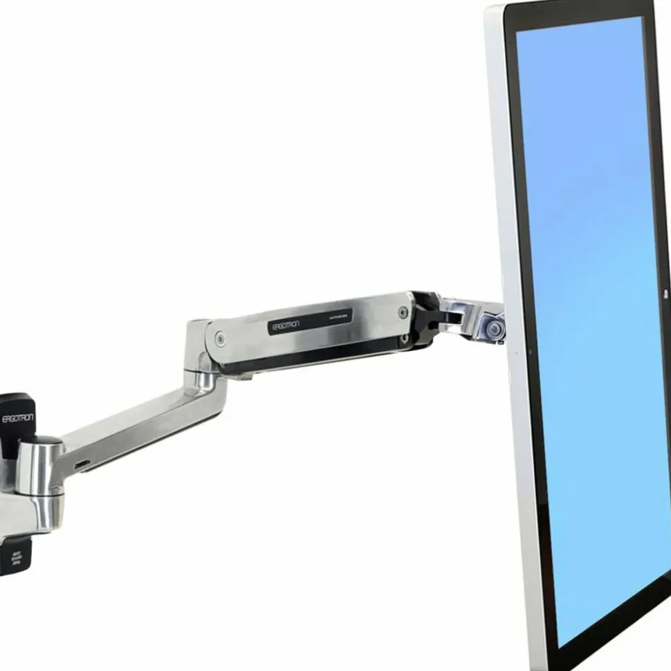 Ergotron Mounting Arm for Flat Panel Display, All-in-One Computer - Polished Aluminum - Adjustable - 46" Screen Support - 45383026
