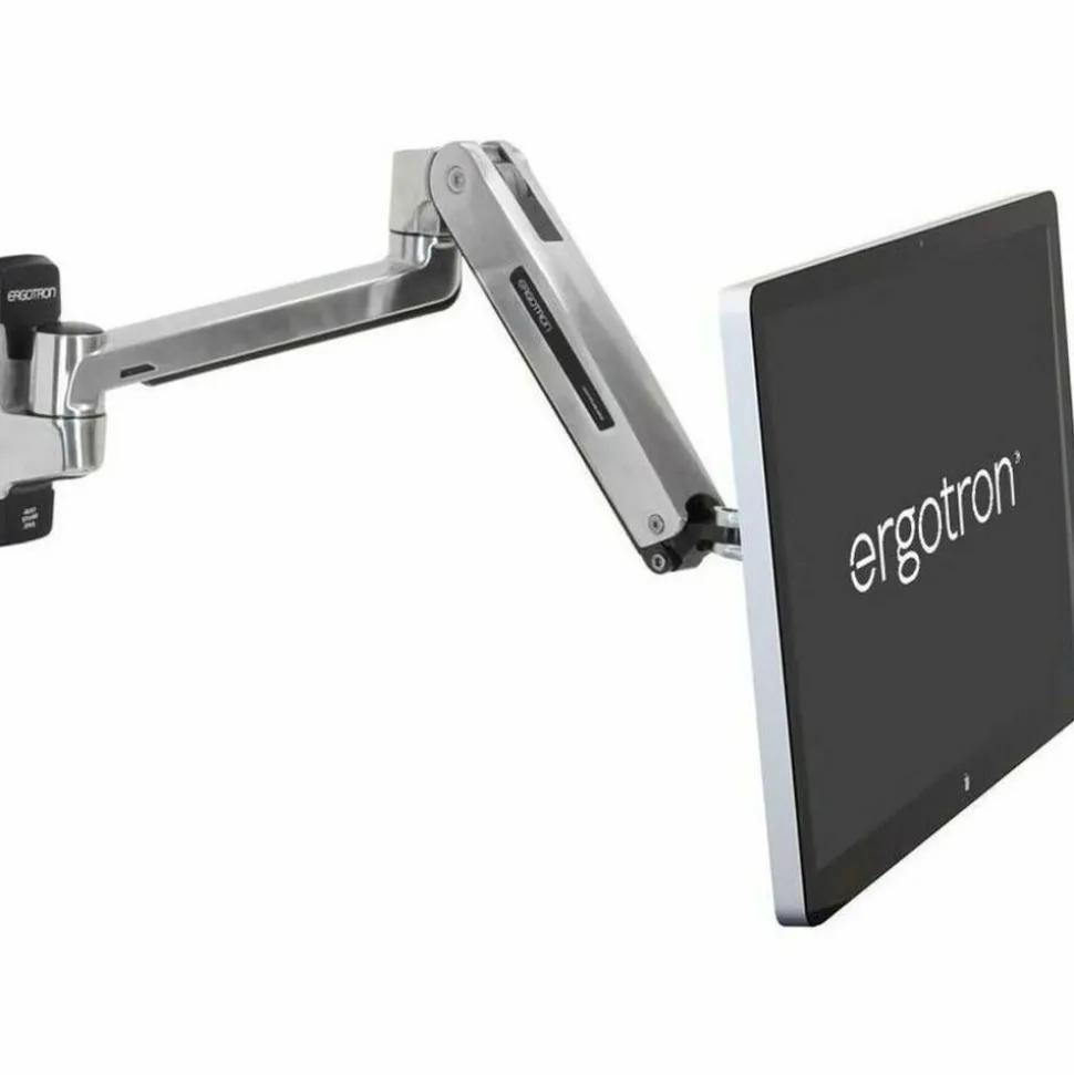 Ergotron Mounting Arm for Flat Panel Display, All-in-One Computer - Polished Aluminum - Adjustable - 46" Screen Support - 45383026