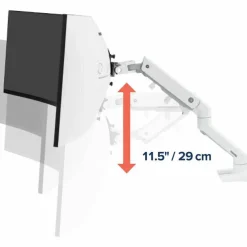 Ergotron Mounting Arm for Monitor, Curved Screen Display - White - Landscape/Portrait