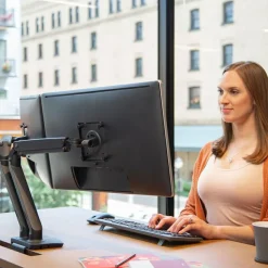 Ergotron Mounting Arm for Monitor, Display Screen, LCD Monitor - Black - Landscape/Portrait