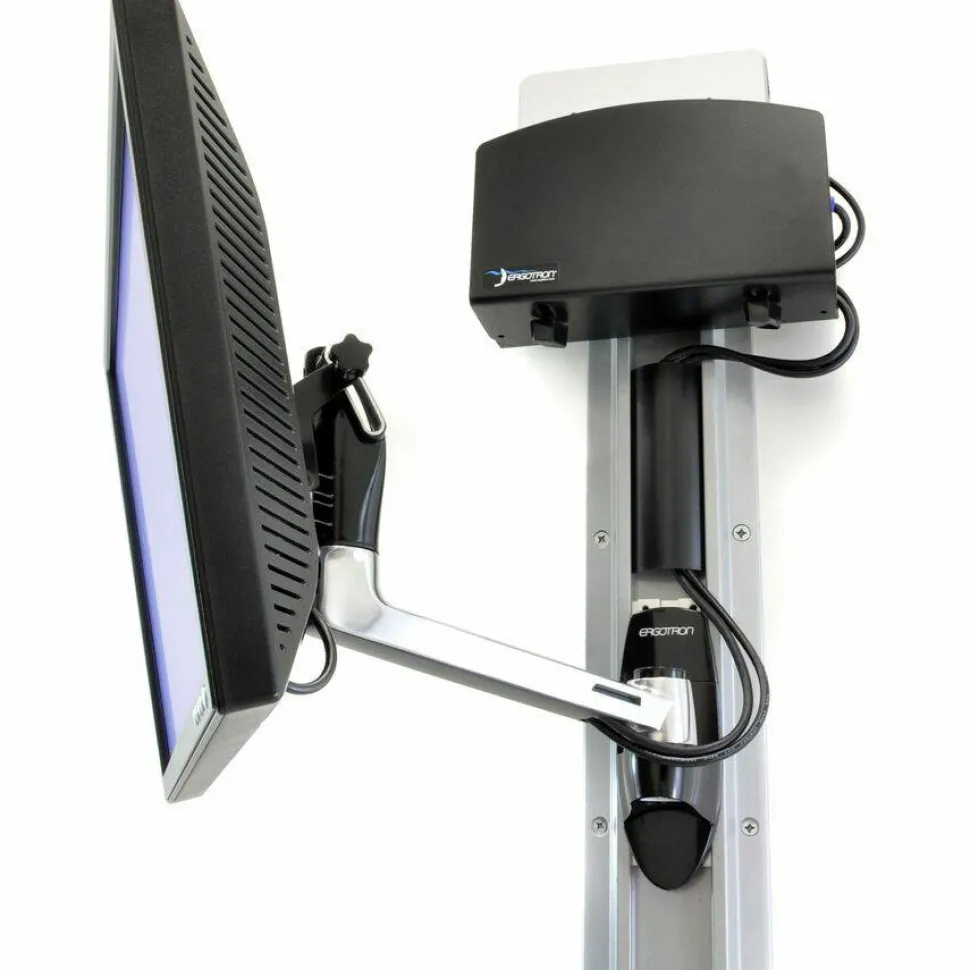 Ergotron Mounting Arm for Monitor, TV, Flat Panel Display, LCD Display - Polished Aluminum - Landscape/Portrait