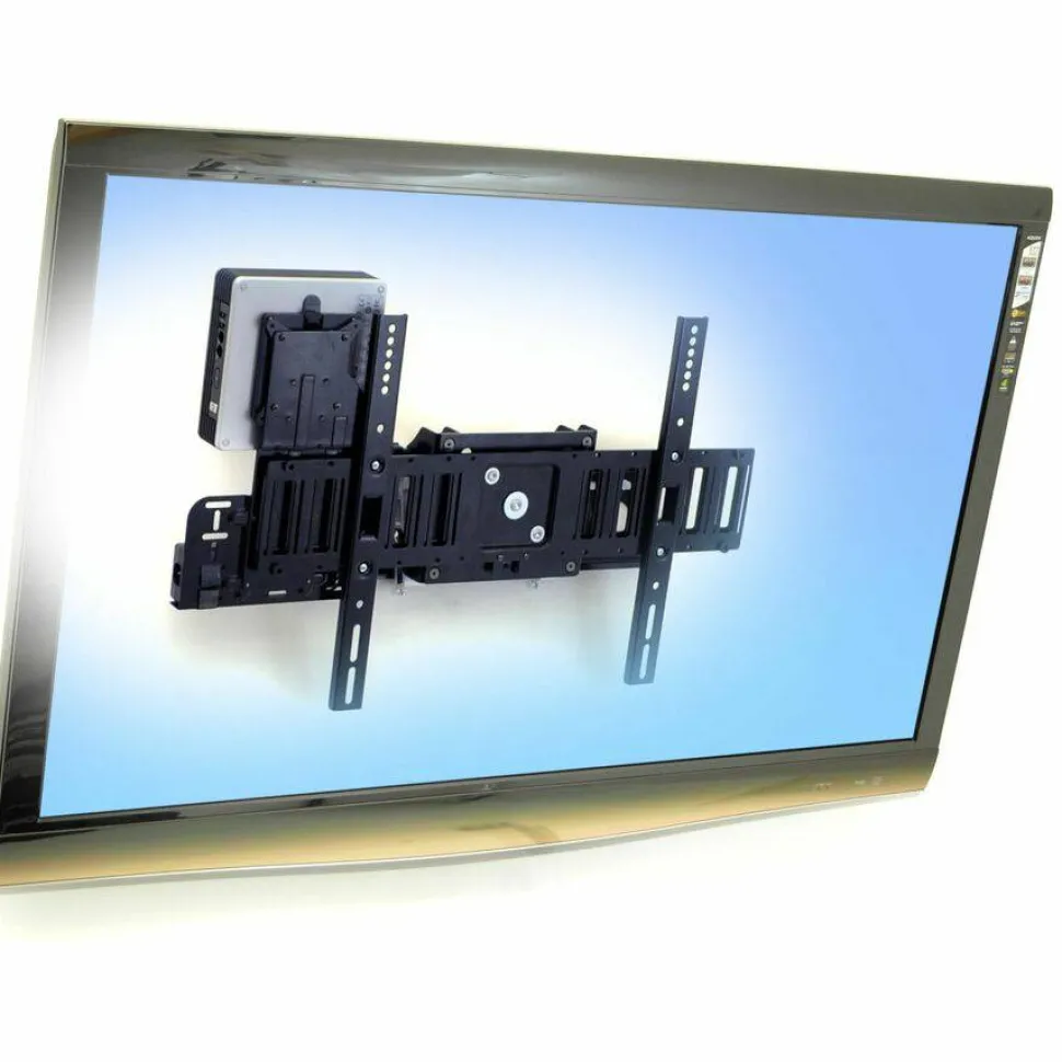 Ergotron SIM90 Wall Mount for Digital Signage Display, Display, Mini PC, Thin Client, DVD Player, Wireless Range Extender, CPU - Black - Landscape/Portrait