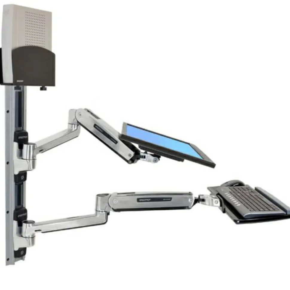 Ergotron Wall Mount Track for CPU, Flat Panel Display, Keyboard, Mouse - Black
