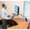 Ergotron WorkFit-A Desk Mount for Monitor, Keyboard, LCD Display, Tablet, Smartphone, Computer - Polished Aluminum