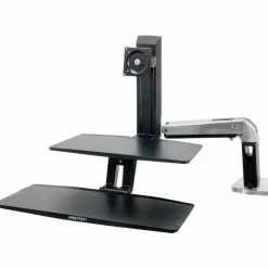 Ergotron WorkFit-A Desk Mount for Monitor, Keyboard, LCD Display, Tablet, Smartphone, Computer - Polished Aluminum