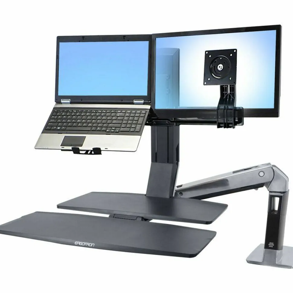 Ergotron WorkFit Mounting Tray for LCD Display, Notebook, Workstation - Black
