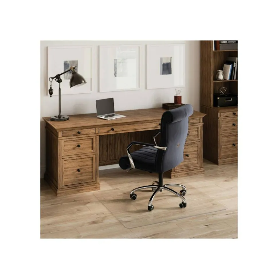 ES Robbins Everlife Chairmat with Lip - Carpeted Floor - 48" Length x 36" Width x 0.75" Thickness - Lip Size 10" Length x 20" Width - Vinyl - Clear
