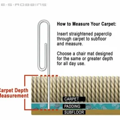 ES Robbins Everlife Medium-pile Chairmats with Lip - Carpeted Floor - 53