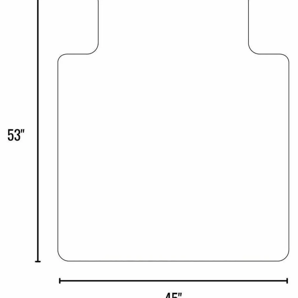 ES Robbins EverLife Moderate Use Chair Mat for Low Pile Carpeted Floors, Rectangular with Lip, Crystal Edges, 45" x 53", Clear
