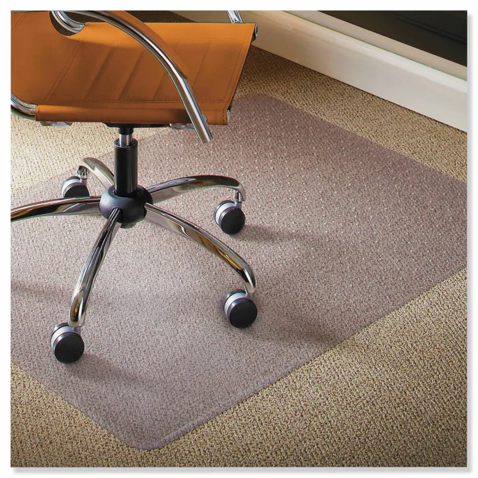 ES Robbins Natural Origins Biobased Chair Mat for Low Pile Carpeted Floors, Rectangular, Straight Edges, 46" x 60", Clear