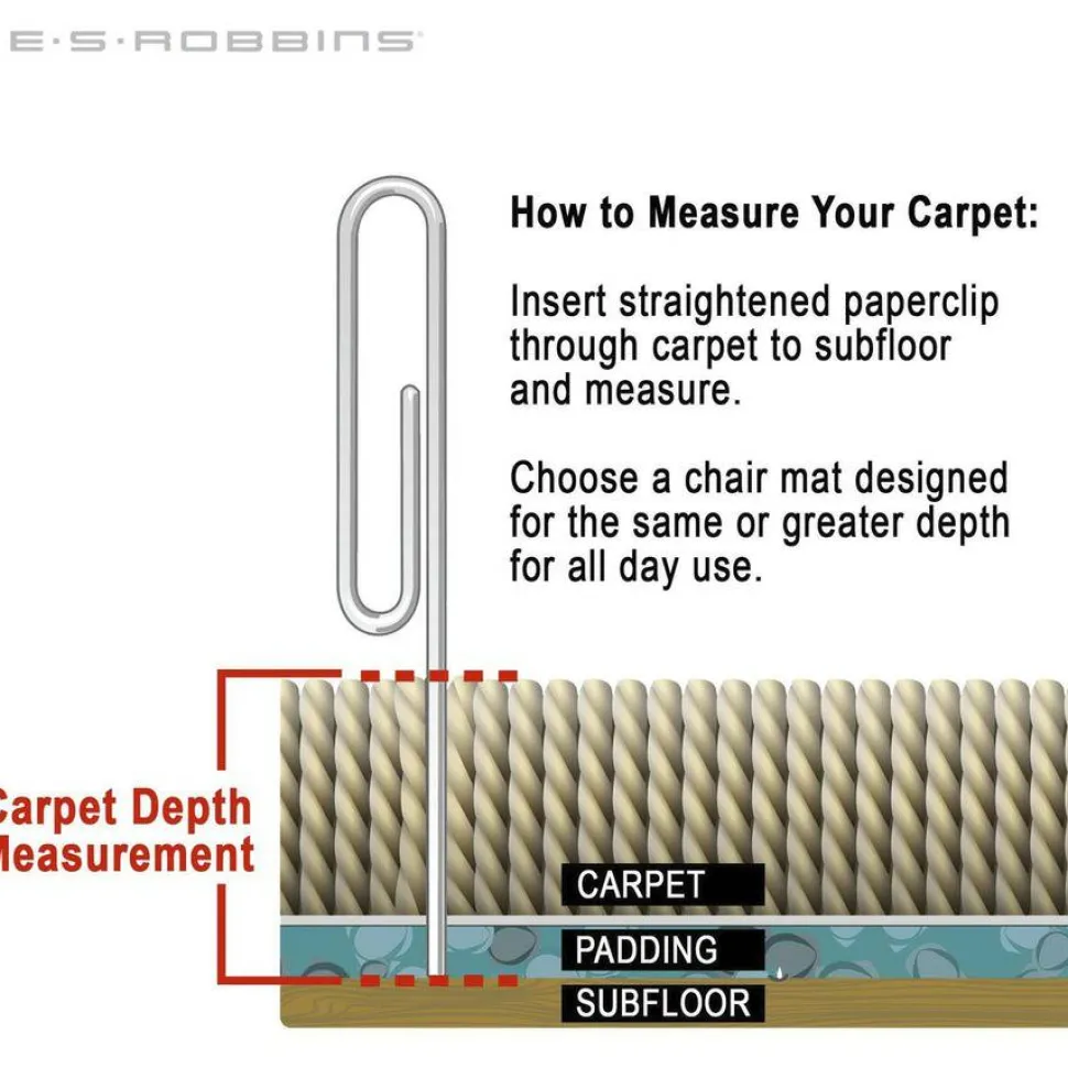 ES Robbins Natural Origins Biobased Chair Mat for Low Pile Carpeted Floors, Rectangular, Straight Edges, 46" x 60", Clear