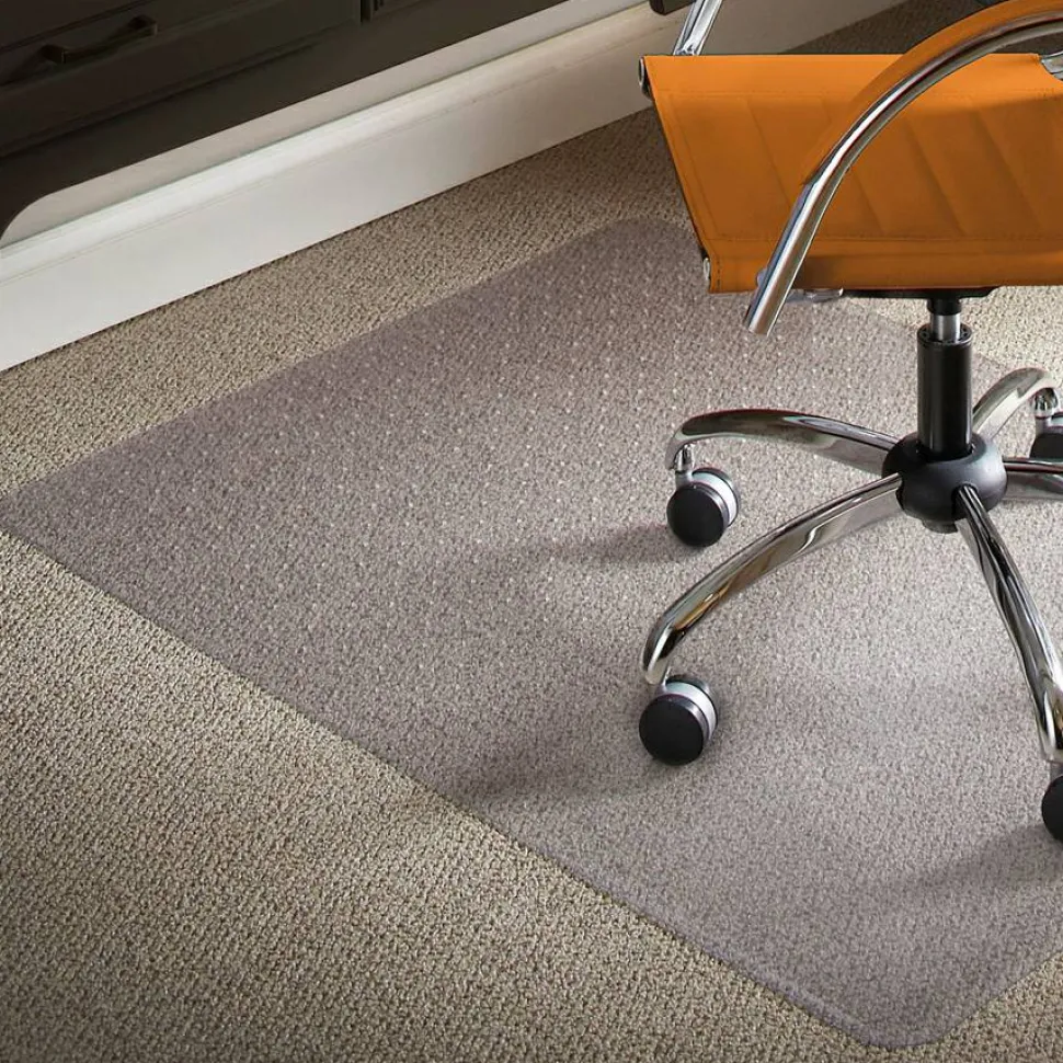 ES Robbins Natural Origins Biobased Chair Mat for Low Pile Carpeted Floors, Rectangular, Straight Edges, 46" x 60", Clear
