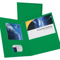 Esselte Letter-Size Twin-Pocket Report Covers, Hunter Green, Box Of 25