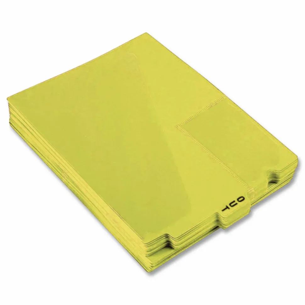 Esselte Recycled Colored Vinyl Out Guides - 1 Printed Tab(s) - Message - OUT - 12.8" Dividerx 9.50" Divider - Yellow Vinyl Divider - 50 / Box