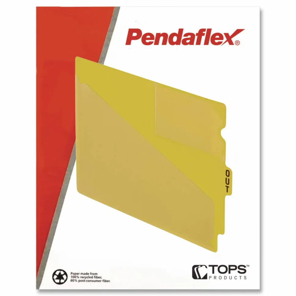 Esselte Recycled Colored Vinyl Out Guides - 1 Printed Tab(s) - Message - OUT - 12.8" Dividerx 9.50" Divider - Yellow Vinyl Divider - 50 / Box