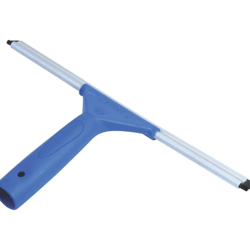 Ettore All-purpose Squeegee, Rubber Blade, Plastic Handle, 6.5"H x 10"W x 1.5"L, Lightweight, Streak-free, Blue, 1Each