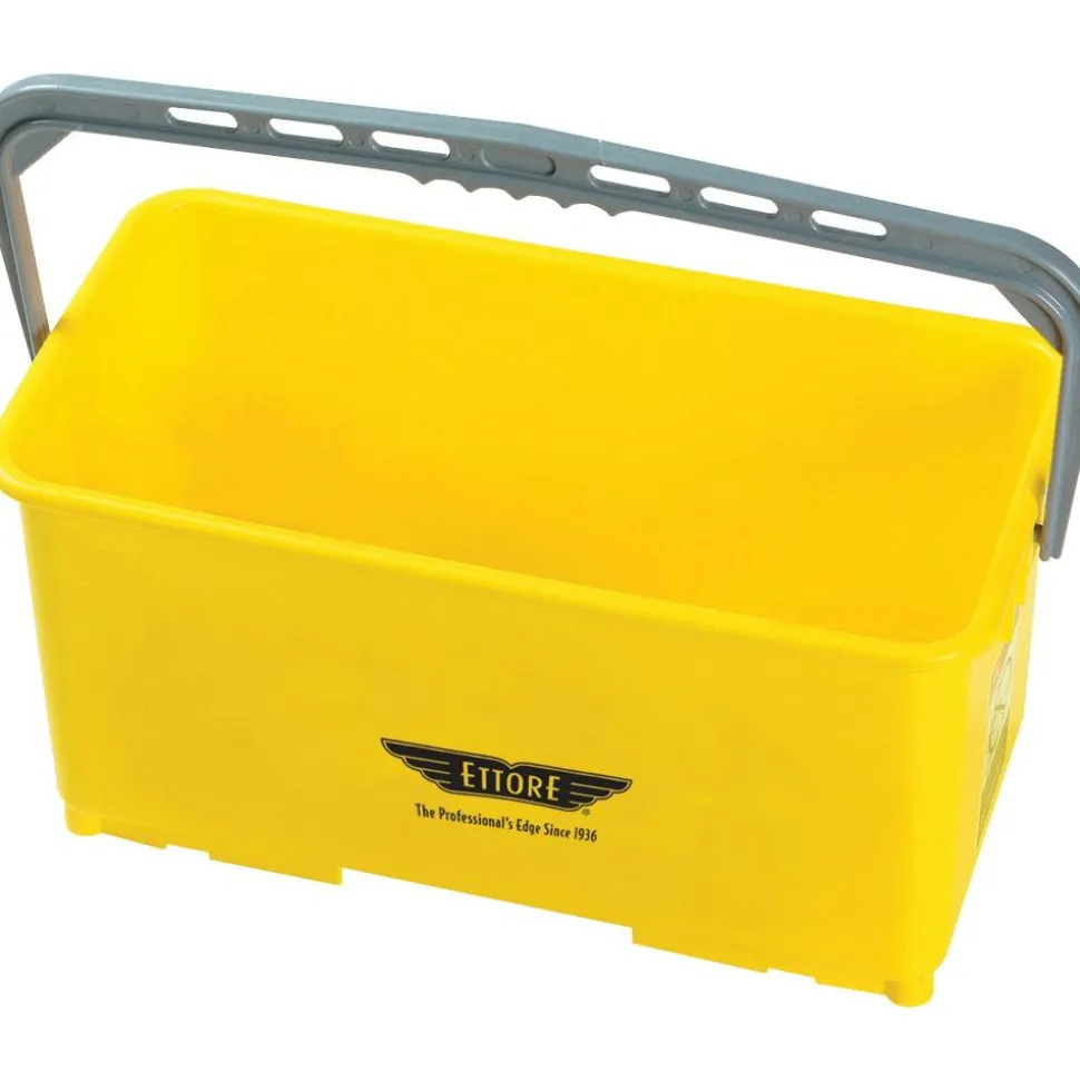 Ettore 6-gallon Super Bucket - 24 quart - Handle - 10.5" x 21.8" x 11.8" - Yellow - 1 Each