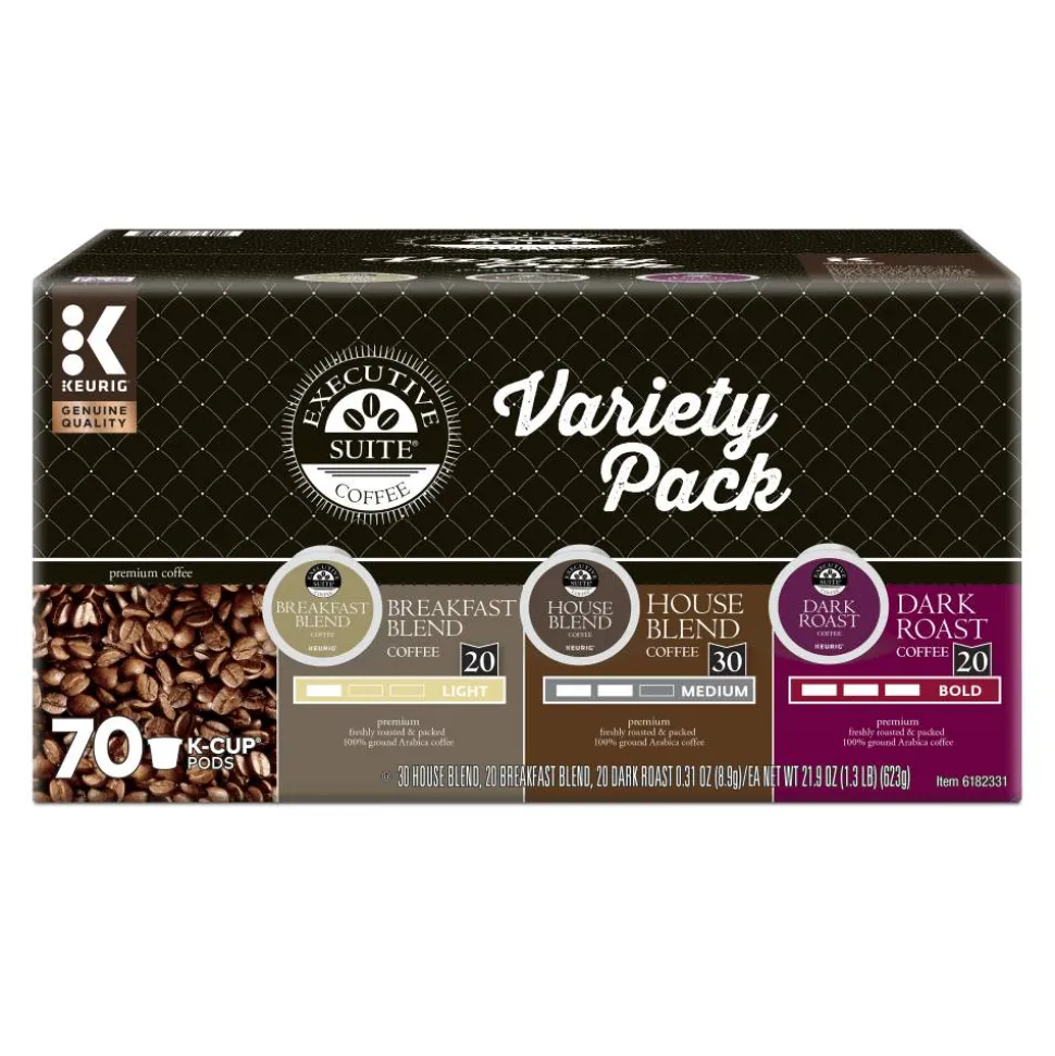 Executive Suite Coffee Single-Serve Coffee K-Cup, Variety Pack, Carton Of 70