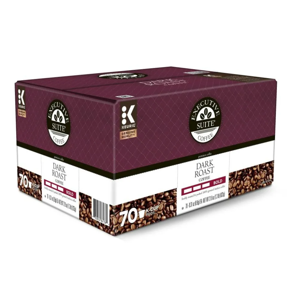 Executive Suite Coffee Single-Serve Coffee K-Cup, Dark Roast, Carton Of 70