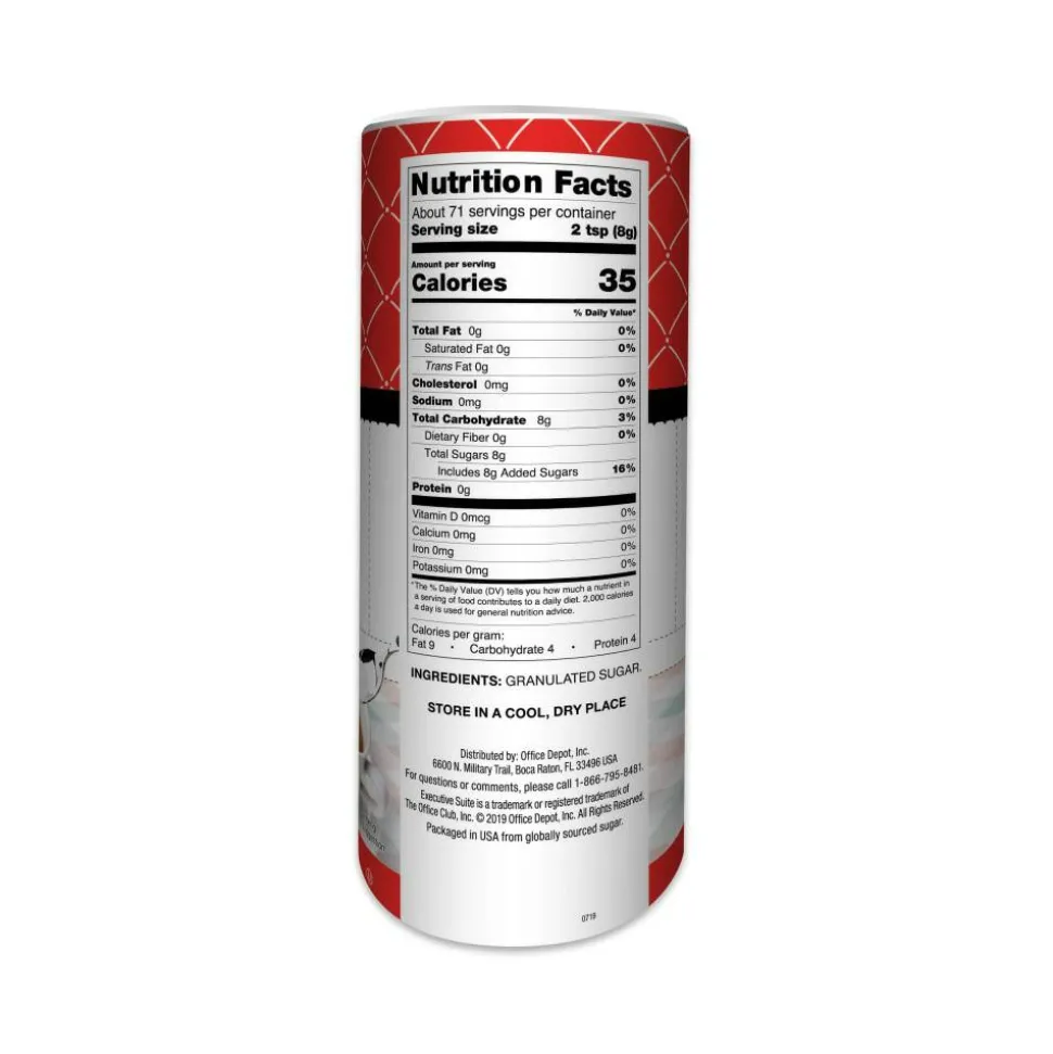 Executive Suite Pure Sugar, 20 Oz Canister, 3 Per Pack, Case Of 8 Packs (24 in Total)