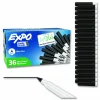 EXPO Low-Odor Dry Erase Marker Office Value Pack, Extra-Fine Bullet Tip, Black, 36/Pack