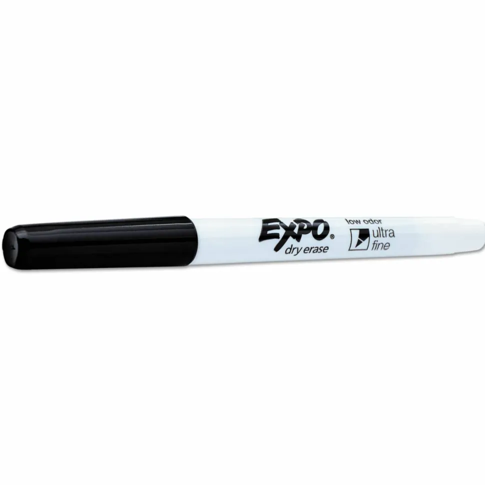 EXPO Low-Odor Dry Erase Marker Office Value Pack, Extra-Fine Bullet Tip, Black, 36/Pack