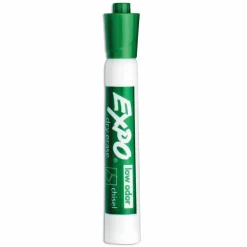 EXPO Low-Odor Dry-Erase Marker, Broad Chisel Tip, Green, Dozen