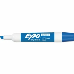 EXPO Low-Odor Dry-Erase Marker, Broad Chisel Tip, Blue, Dozen
