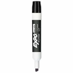 EXPO Low-Odor Dry-Erase Marker, Broad Chisel Tip, Black, Dozen