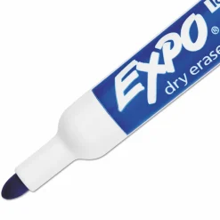 EXPO Low-Odor Dry-Erase Marker, Medium Bullet Tip, Blue, Dozen