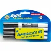 EXPO Low-Odor Dry-Erase Markers, Fine Point, Black, Pack Of 4