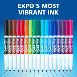 EXPO Low-Odor Dry-Erase Markers, Fine Point, Black, Pack Of 4